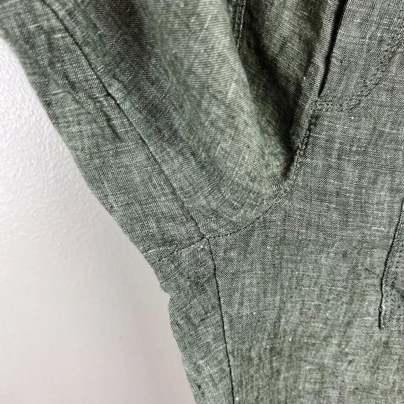 Athleta Voyager Linen Pant Size 0 Aspen Olive Green Minimal Beach Coastal - Picture 5 of 8